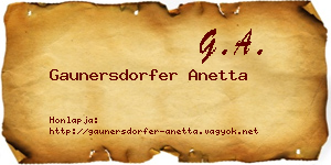 Gaunersdorfer Anetta névjegykártya
